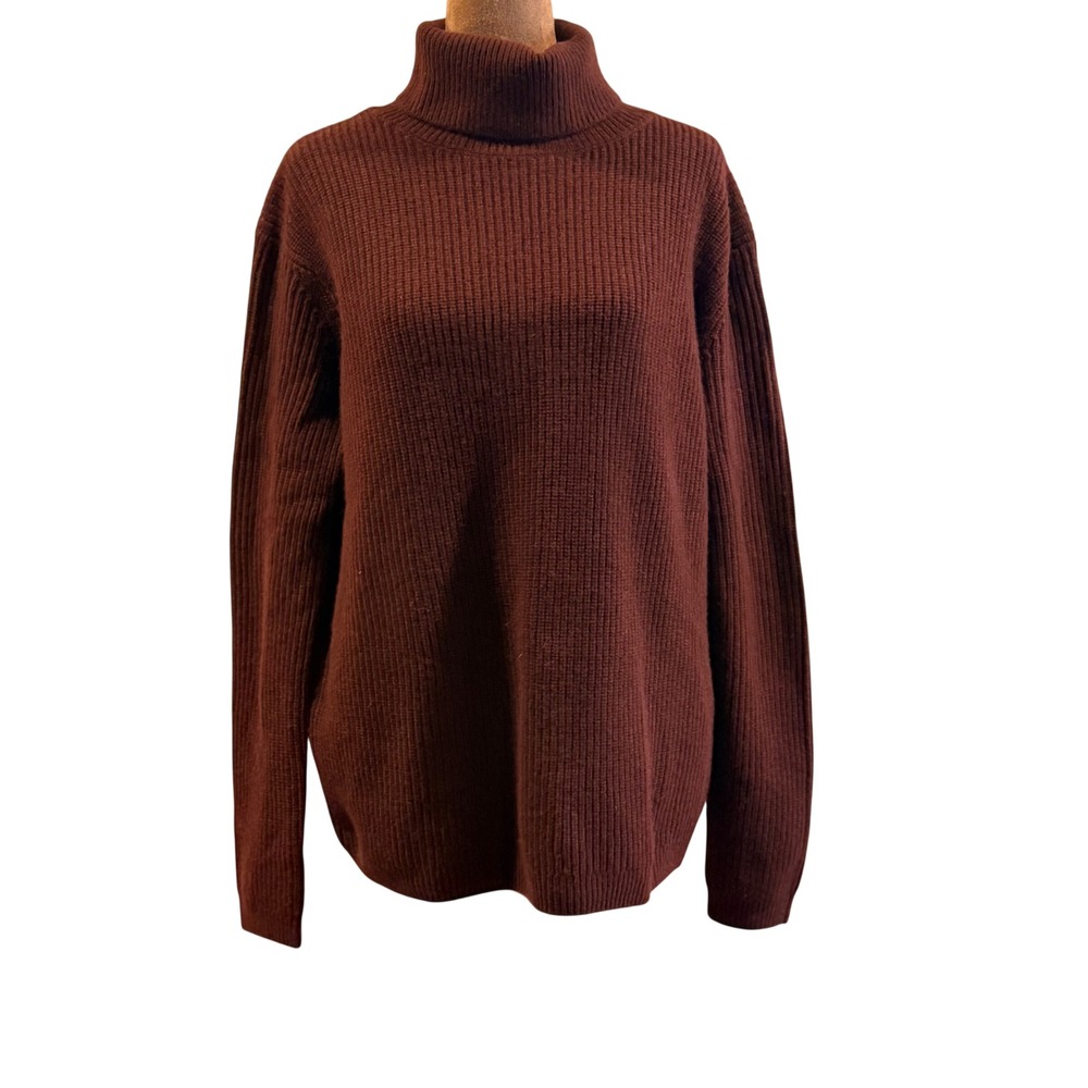 Quince Mongolian Cashmere Fisherman Turtleneck Sweater Women S Burgundy Cozy